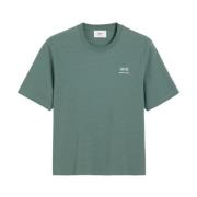 Ami Paris Tryckt Logot-shirt - Grön Green, Herr