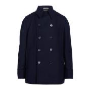 Aquascutum Klassisk Ull Dubbelknäppt Jacka Blue, Herr