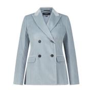 Max Mara Dubbelknäppt Cord Blazer Katanga Blue, Dam