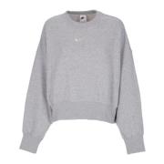 Nike Cropped Crewneck Sweatshirt Phoenix Fleece Gray, Dam