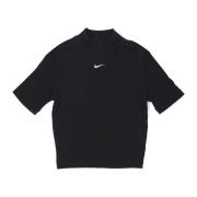 Nike Rib Mock Top Dam T-shirt Svart/Vit Black, Dam