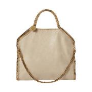 Stella McCartney Fold-Over Cream Tote Bag Beige, Dam