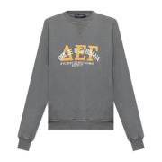 Dolce & Gabbana Tryckt sweatshirt Gray, Herr