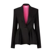 Nina Ricci Elegant Ull Peplum Jacka Black, Dam