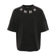 Palm Angels Monogram Jersey Tee med Logo Print Black, Herr