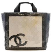 Chanel Vintage Pre-owned Vinyl totevskor Blue, Dam