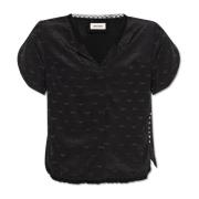 Zadig & Voltaire Topp med broderad Tiffany-logotyp Black, Dam