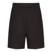 Valentino Garavani Svarta Ull Shorts Dragkedja Stängning Black, Dam