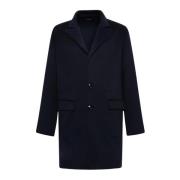 Kiton Lyxig Cashmere Double Cloth Coat Blue, Herr