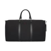 Kiton Nylon Duffle Bag med Läderinsatser Black, Herr