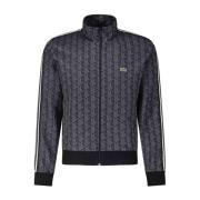 Lacoste Jacquard Monogram Sweat Jacket Gray, Herr