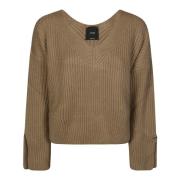 Pinko Stilig Costa Stickad Topp Brown, Dam