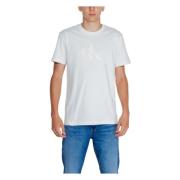 Calvin Klein Jeans Vit Rund Hals T-shirt Herr White, Herr