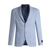 Etro Blått Ull-Kashmir Blazer med Paisley Motiv Blue, Herr