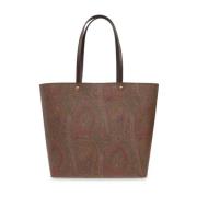 Etro Ikonisk Paisley Jacquard Shoppingväska Brown, Dam