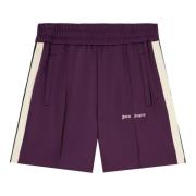 Palm Angels Lila Shorts med Ecru Sidoband Purple, Herr