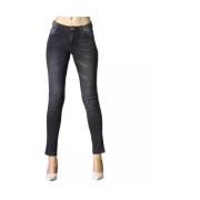 YES ZEE Svarta Slim-Fit Jeans fr Kvinnor Black, Dam