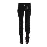 Costume National Svart Slim Fit Dragkedja Jeans Black, Dam