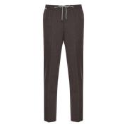 Corneliani Flanell Dragsko Stretch Byxor Brown, Herr