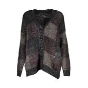 Desigual Elegant V-ringad Kofta med Knappar Black, Dam