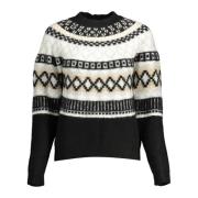 Desigual Elegant Pullover med Kontrastdetaljer Multicolor, Dam