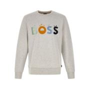 Hugo Boss Grå Bomull Rund Hals Sweatshirt Gray, Herr