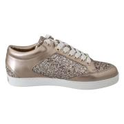 Jimmy Choo Glitterläder Sneakers Miami ogml Multicolor, Dam