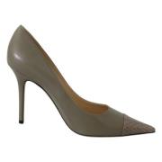 Jimmy Choo Elegant Pebble Amika Leather Pumps Green, Dam