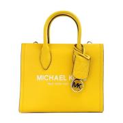 Michael Kors Jasmin Gul Läder Shopper Väska Orange, Dam