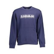 Napapijri Stiligt blått bomulls sweatshirt med dragkedjeficka Blue, He...