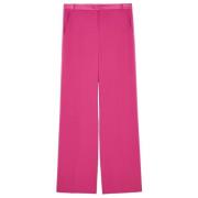 Patrizia Pepe Fuchsia Viskos Palazzo Byxor med Smoking Detaljer Pink, ...