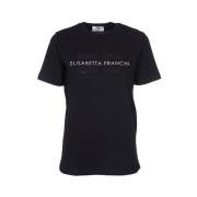 Elisabetta Franchi Logo T-Shirt Black, Dam