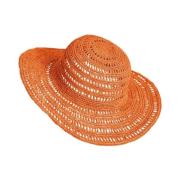 Ibeliv Handgjord Raffia Virkad Hatt Orange, Dam