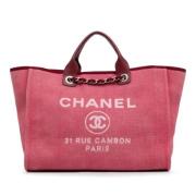 Chanel Vintage Pre-owned Canvas chanel-vskor Red, Dam