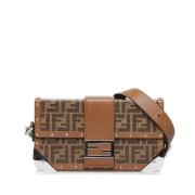 Fendi Vintage Pre-owned Tyg crossbodyvskor Brown, Dam