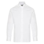 Corneliani Bomull Twill Skjorta Made in Italy White, Herr