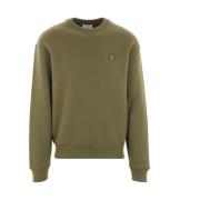 Maison Kitsuné Militärgrön Fox Head Sweater Green, Herr