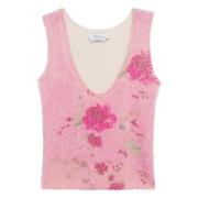 Blumarine Ärmlös Topp Pink Peony Pers.Röd Multicolor, Dam