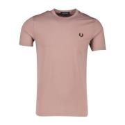 Fred Perry Rosa T-shirt med rund hals Pink, Herr