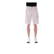 Hugo Boss Beige Linne Shorts Dragkedja Knapp Fickor Beige, Herr