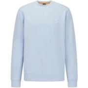 Hugo Boss Blå Bomullsweatshirt med Patch Blue, Herr