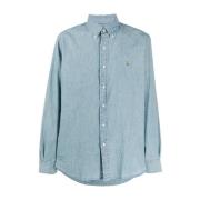 Polo Ralph Lauren Blå Chambray Casual Långärmad Skjorta Blue, Herr