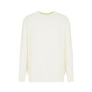 Armani Exchange Bomull Crewneck Sweater White, Herr