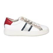 Geox Stiliga Sneakers med Rund Tå White, Dam