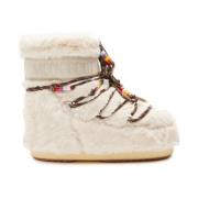 Moon Boot Beige Faux-Fur Snöskor Beige, Dam