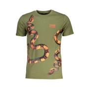 Cavalli Class Grön Bomull Logo Print T-shirt Green, Herr