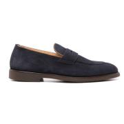 Brunello Cucinelli Blå Mocka Penny Slot Loafers Blue, Herr