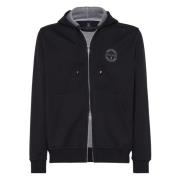 Brunello Cucinelli Svart & Ljusgrå Cardigan Sweatshirt Black, Herr