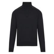 Paul & Shark Ull Half-Zip Stickat Black, Herr