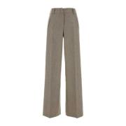 PT Torino Cappuccino Wool Blend Palazzo Pant Gray, Dam